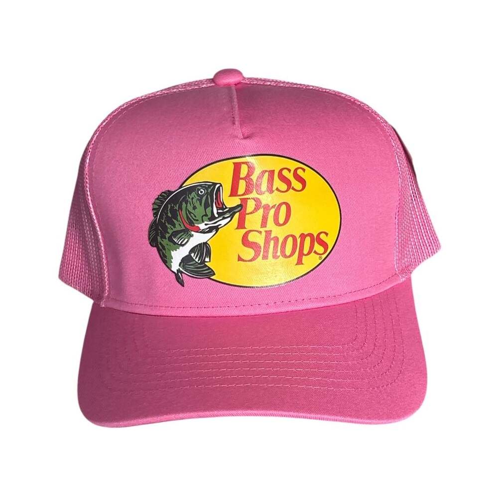Authentic Y2k Bass Pro Shops Trucker Snapback Bubble Gum Pink Hat